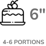 6’’ – 4-6 Portions